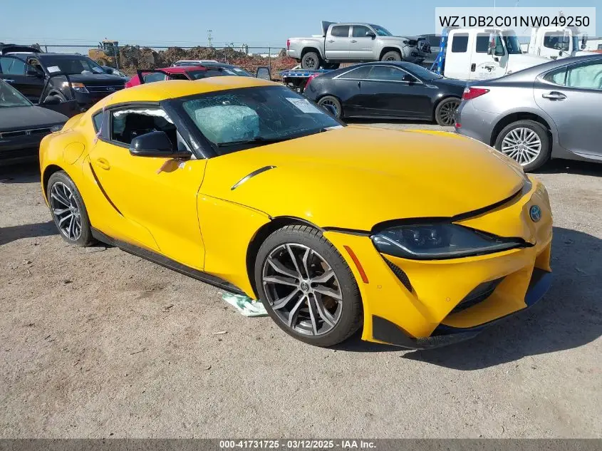 2022 Toyota Gr Supra 2.0 VIN: WZ1DB2C01NW049250 Lot: 41731725
