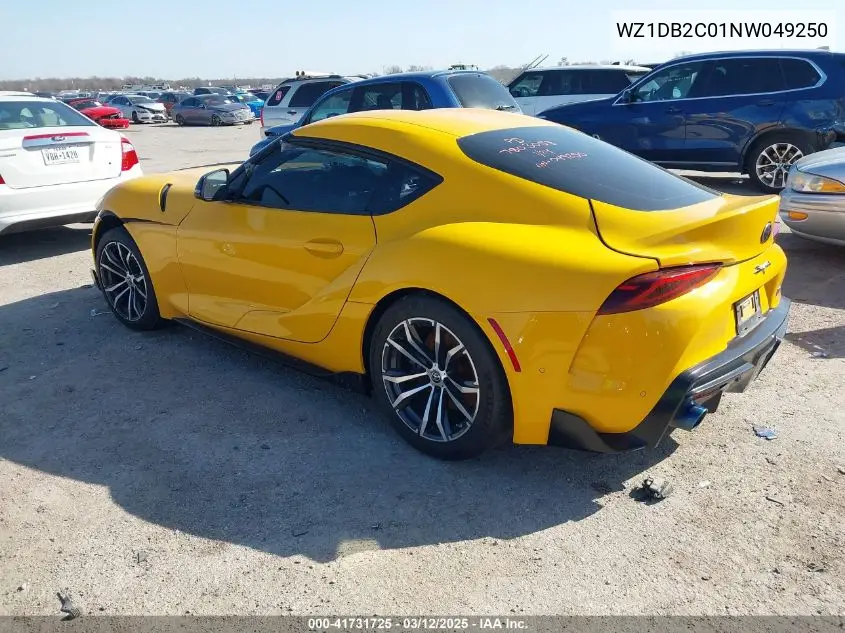 2022 Toyota Gr Supra 2.0 VIN: WZ1DB2C01NW049250 Lot: 41731725
