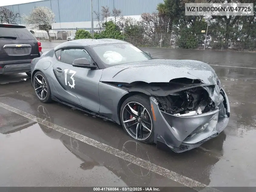 2022 Toyota Gr Supra 3.0 Premium VIN: WZ1DB0C06NW047725 Lot: 41768084