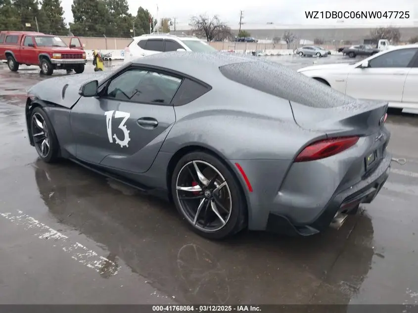 2022 Toyota Gr Supra 3.0 Premium VIN: WZ1DB0C06NW047725 Lot: 41768084
