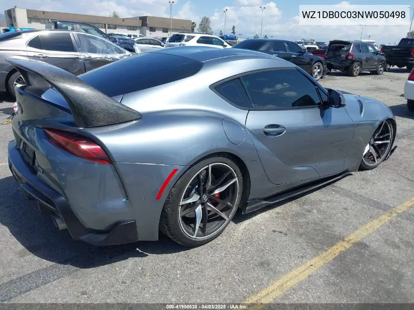 2022 Toyota Gr Supra 3.0 Premium VIN: WZ1DB0C03NW050498 Lot: 41950538