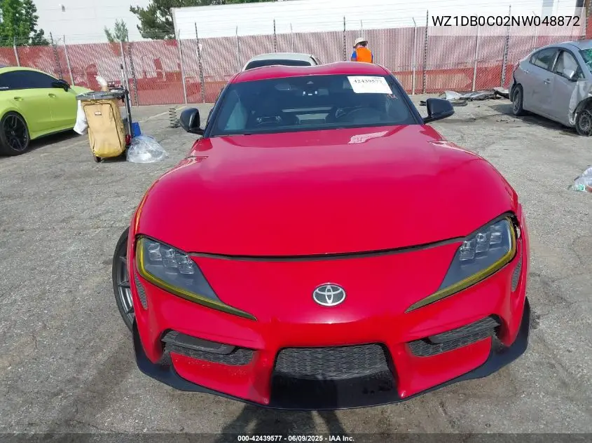 2022 Toyota Gr Supra 3.0 Premium VIN: WZ1DB0C02NW048872 Lot: 42439577