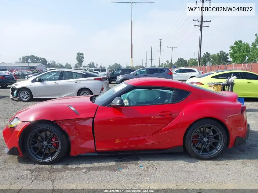 2022 Toyota Gr Supra 3.0 Premium VIN: WZ1DB0C02NW048872 Lot: 42439577