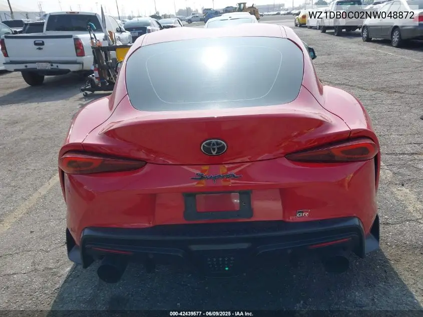 2022 Toyota Gr Supra 3.0 Premium VIN: WZ1DB0C02NW048872 Lot: 42439577