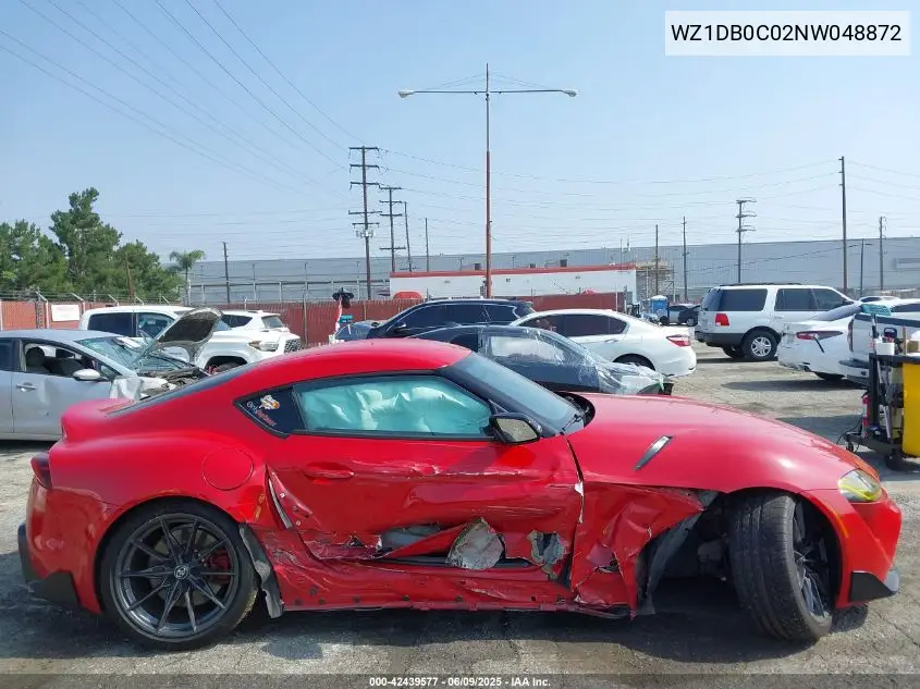 2022 Toyota Gr Supra 3.0 Premium VIN: WZ1DB0C02NW048872 Lot: 42439577