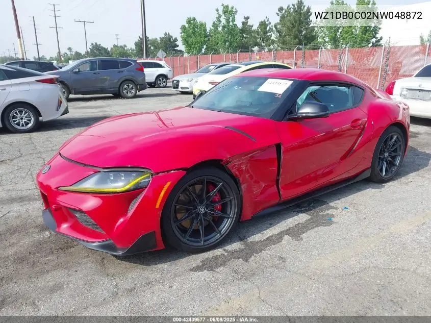 2022 Toyota Gr Supra 3.0 Premium VIN: WZ1DB0C02NW048872 Lot: 42439577