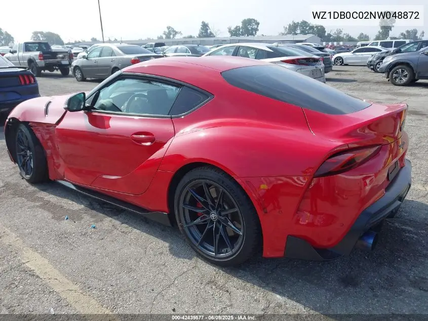2022 Toyota Gr Supra 3.0 Premium VIN: WZ1DB0C02NW048872 Lot: 42439577