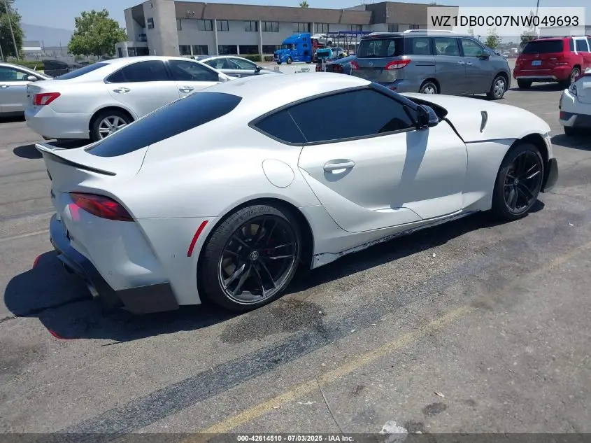 2022 Toyota Gr Supra A91 Edition VIN: WZ1DB0C07NW049693 Lot: 42614510
