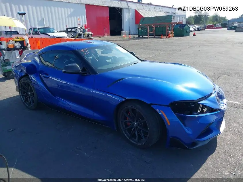 2023 Toyota Gr Supra 3.0 VIN: WZ1DB0G03PW059263 Lot: 42743396