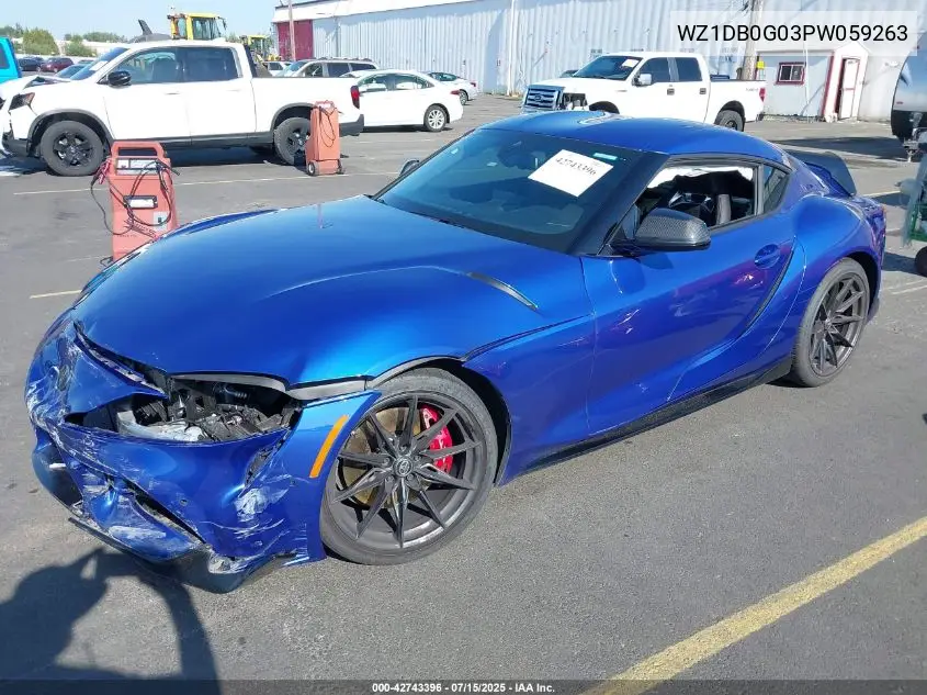 2023 Toyota Gr Supra 3.0 VIN: WZ1DB0G03PW059263 Lot: 42743396