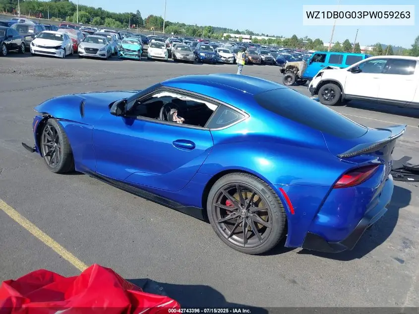 2023 Toyota Gr Supra 3.0 VIN: WZ1DB0G03PW059263 Lot: 42743396