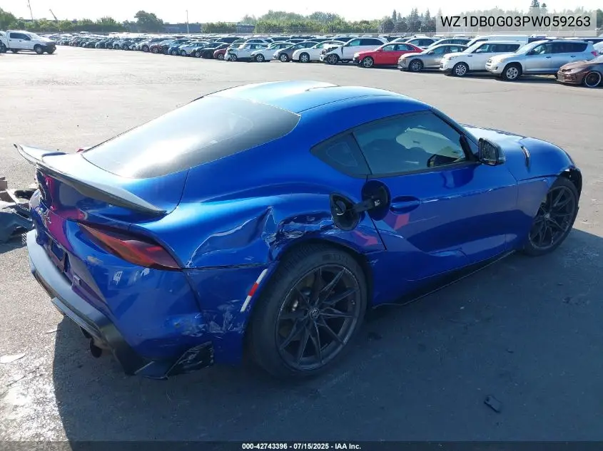 2023 Toyota Gr Supra 3.0 VIN: WZ1DB0G03PW059263 Lot: 42743396