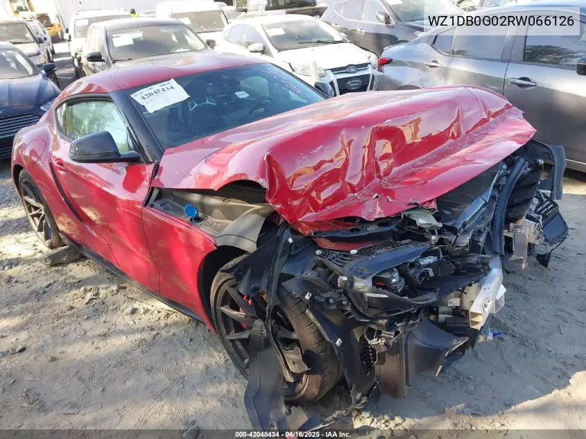 2024 Toyota Gr Supra 3.0 Premium VIN: WZ1DB0G02RW066126 Lot: 42048434