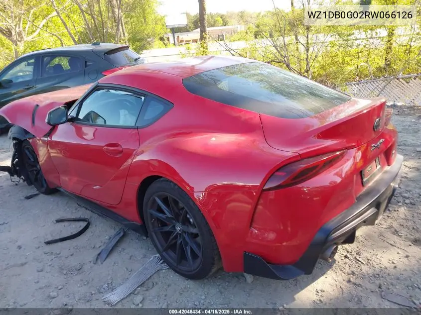 2024 Toyota Gr Supra 3.0 Premium VIN: WZ1DB0G02RW066126 Lot: 42048434