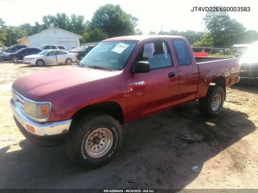 1995 Toyota T100 Xtracab Dx VIN: JT4VD22E6S0003583 Lot: 42564434