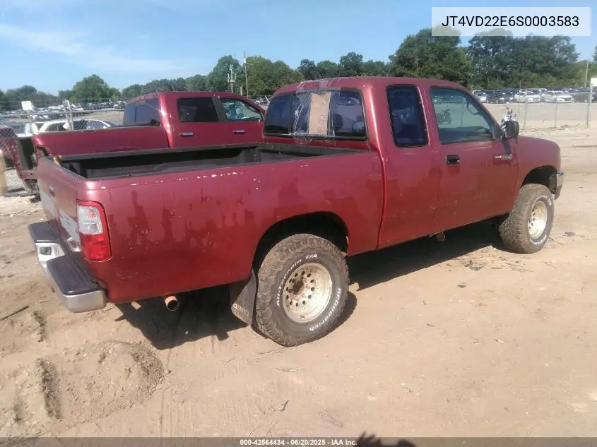 1995 Toyota T100 Xtracab Dx VIN: JT4VD22E6S0003583 Lot: 42564434