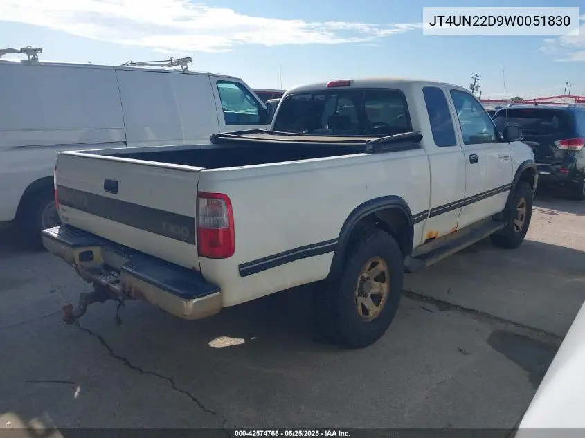 1998 Toyota T100 Dx V6 VIN: JT4UN22D9W0051830 Lot: 42574766