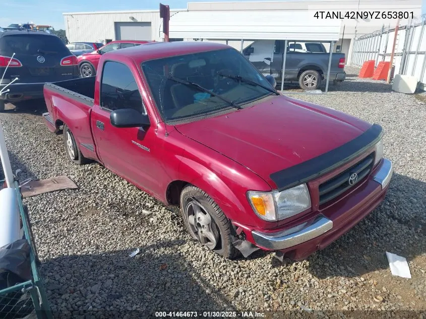 2000 Toyota Tacoma VIN: 4TANL42N9YZ653801 Lot: 41464673