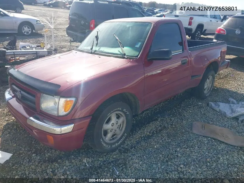 2000 Toyota Tacoma VIN: 4TANL42N9YZ653801 Lot: 41464673