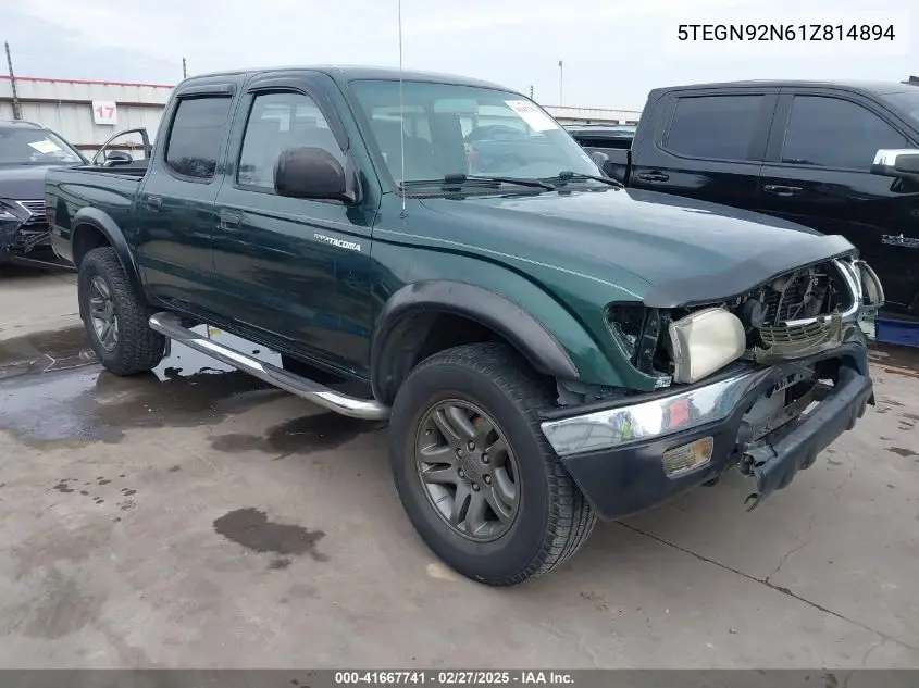 2001 Toyota Tacoma Prerunner V6 VIN: 5TEGN92N61Z814894 Lot: 41667741