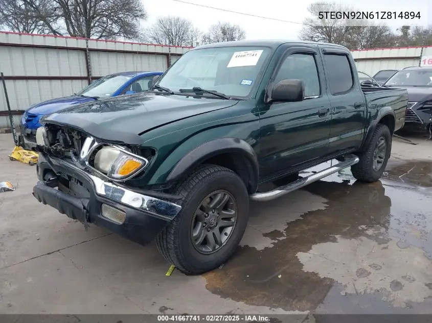 2001 Toyota Tacoma Prerunner V6 VIN: 5TEGN92N61Z814894 Lot: 41667741