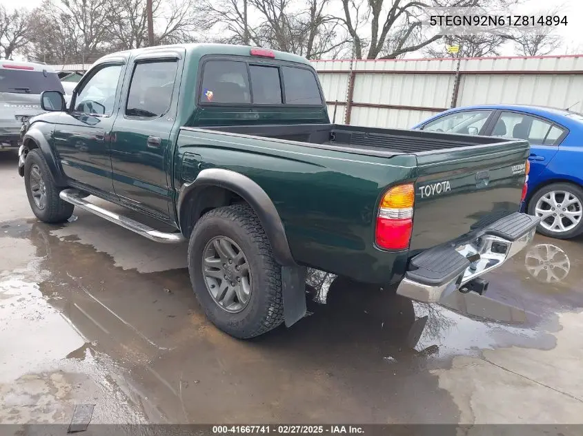 2001 Toyota Tacoma Prerunner V6 VIN: 5TEGN92N61Z814894 Lot: 41667741