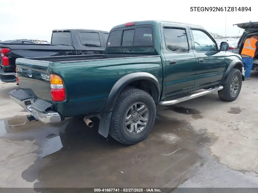 2001 Toyota Tacoma Prerunner V6 VIN: 5TEGN92N61Z814894 Lot: 41667741
