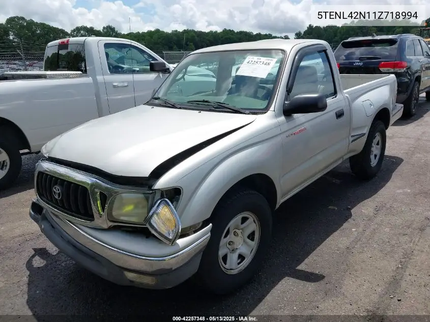 2001 Toyota Tacoma VIN: 5TENL42N11Z718994 Lot: 42257348