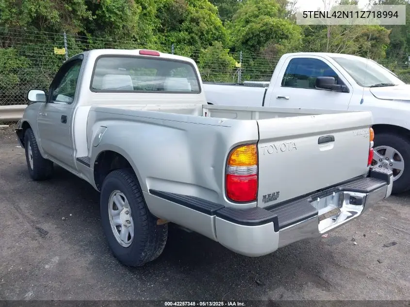 2001 Toyota Tacoma VIN: 5TENL42N11Z718994 Lot: 42257348