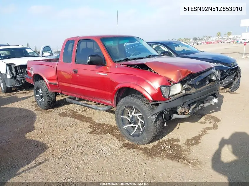 2001 Toyota Tacoma Prerunner V6 VIN: 5TESN92N51Z853910 Lot: 42596787