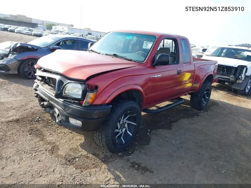2001 Toyota Tacoma Prerunner V6 VIN: 5TESN92N51Z853910 Lot: 42596787