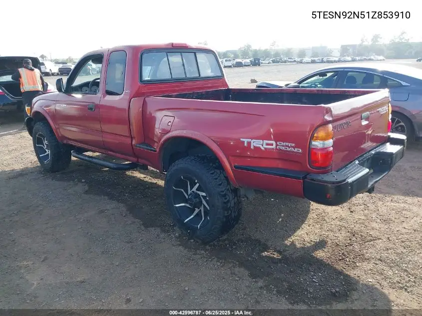 2001 Toyota Tacoma Prerunner V6 VIN: 5TESN92N51Z853910 Lot: 42596787