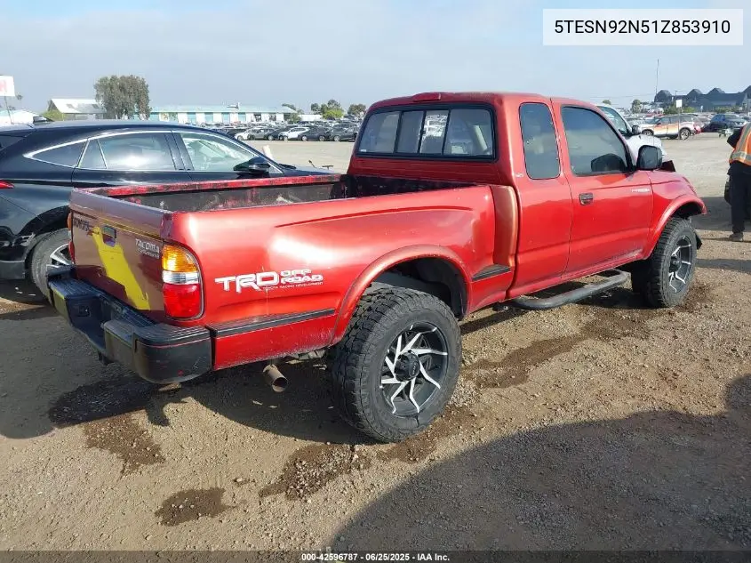2001 Toyota Tacoma Prerunner V6 VIN: 5TESN92N51Z853910 Lot: 42596787