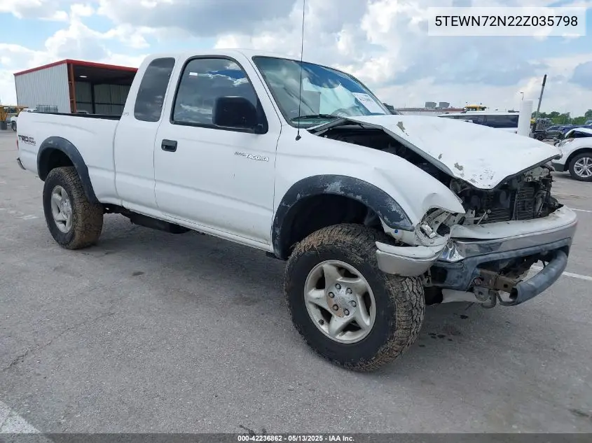 2002 Toyota Tacoma Base V6 VIN: 5TEWN72N22Z035798 Lot: 42236862