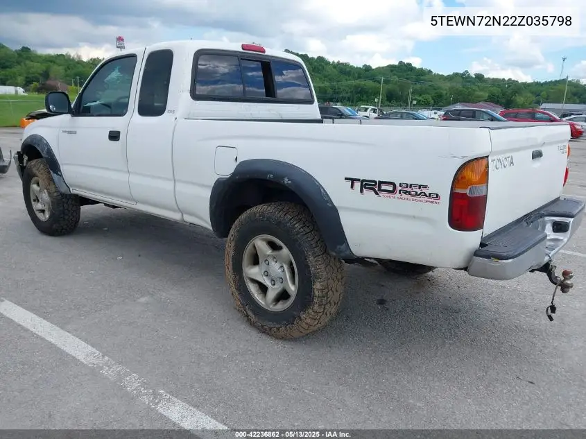 2002 Toyota Tacoma Base V6 VIN: 5TEWN72N22Z035798 Lot: 42236862