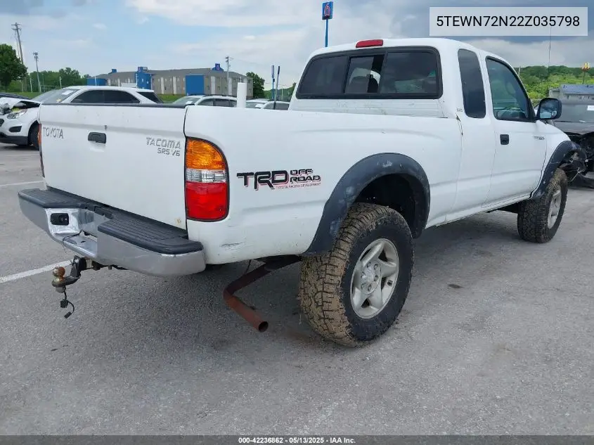 2002 Toyota Tacoma Base V6 VIN: 5TEWN72N22Z035798 Lot: 42236862
