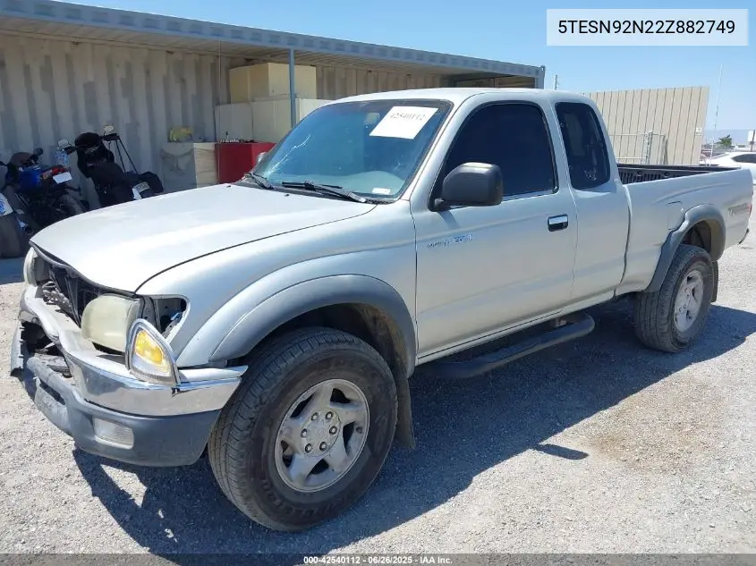 2002 Toyota Tacoma Prerunner V6 VIN: 5TESN92N22Z882749 Lot: 42540112