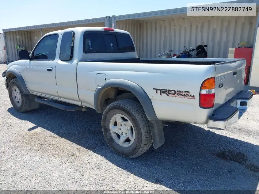 2002 Toyota Tacoma Prerunner V6 VIN: 5TESN92N22Z882749 Lot: 42540112