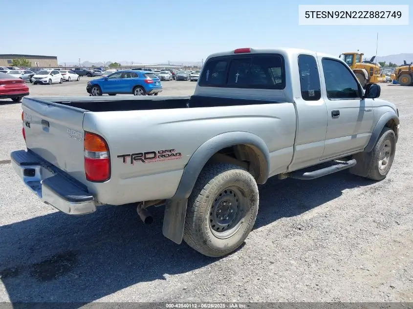 2002 Toyota Tacoma Prerunner V6 VIN: 5TESN92N22Z882749 Lot: 42540112