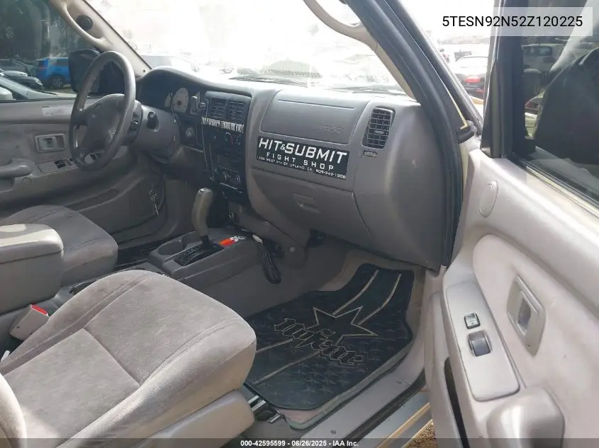2002 Toyota Tacoma Prerunner V6 VIN: 5TESN92N52Z120225 Lot: 42595599
