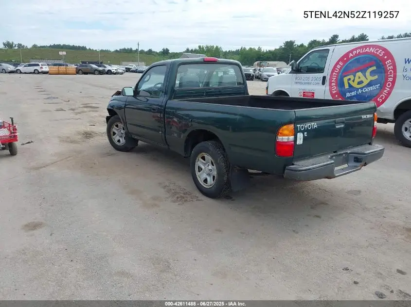 2002 Toyota Tacoma VIN: 5TENL42N52Z119257 Lot: 42611488