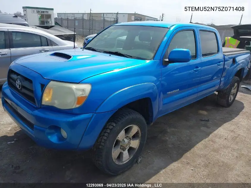 2003 Toyota Tacoma VIN: 5TEMU52N75Z071408 Lot: 12293069