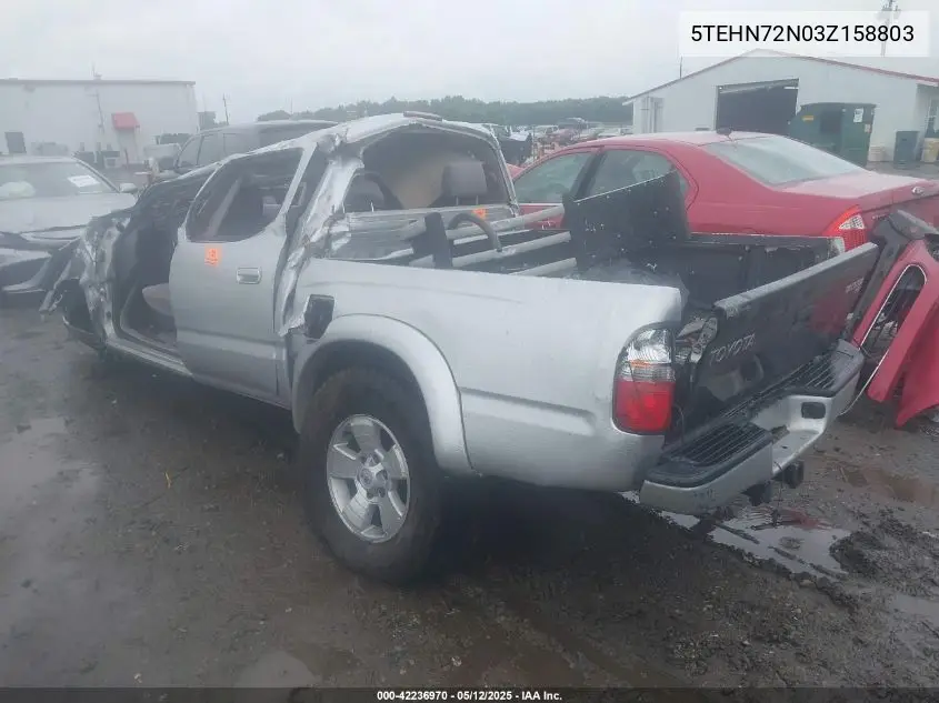 2003 Toyota Tacoma Base V6 VIN: 5TEHN72N03Z158803 Lot: 42236970