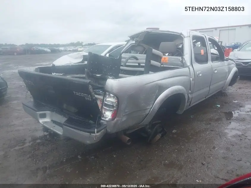 2003 Toyota Tacoma Base V6 VIN: 5TEHN72N03Z158803 Lot: 42236970