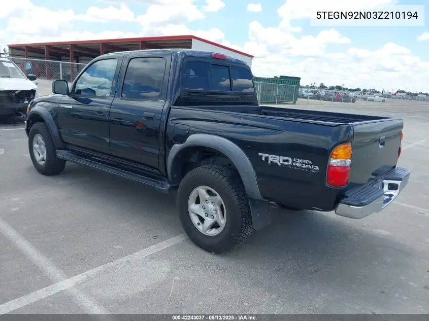 2003 Toyota Tacoma Prerunner V6 VIN: 5TEGN92N03Z210194 Lot: 42243037