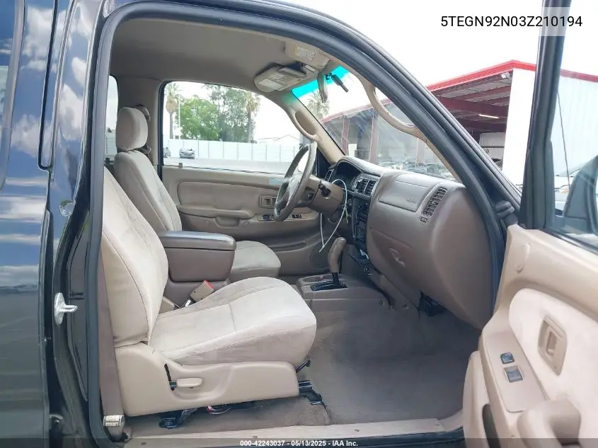 2003 Toyota Tacoma Prerunner V6 VIN: 5TEGN92N03Z210194 Lot: 42243037