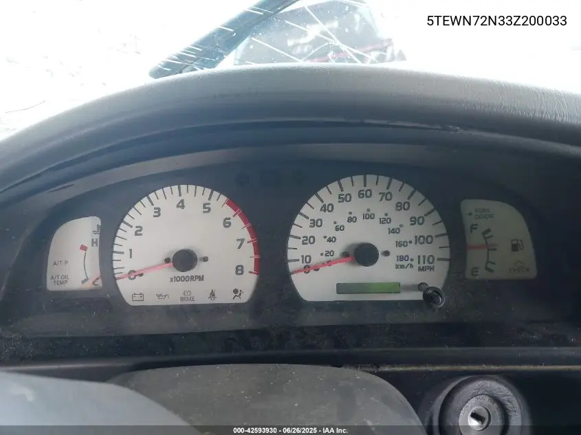 2003 Toyota Tacoma Base V6 VIN: 5TEWN72N33Z200033 Lot: 42593930