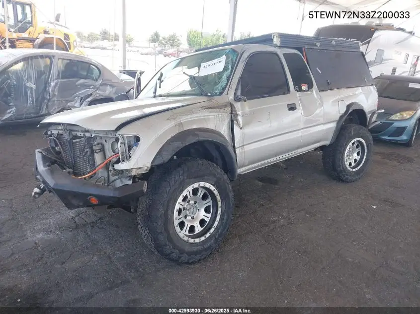 2003 Toyota Tacoma Base V6 VIN: 5TEWN72N33Z200033 Lot: 42593930