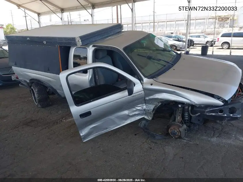 2003 Toyota Tacoma Base V6 VIN: 5TEWN72N33Z200033 Lot: 42593930