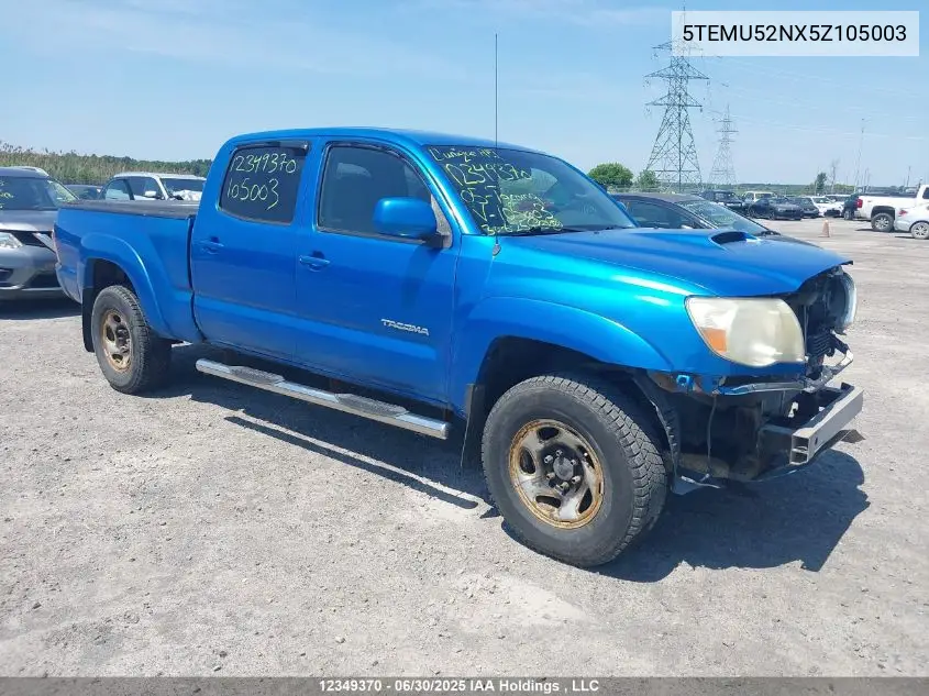 2005 Toyota Tacoma V6 VIN: 5TEMU52NX5Z105003 Lot: 12349370X